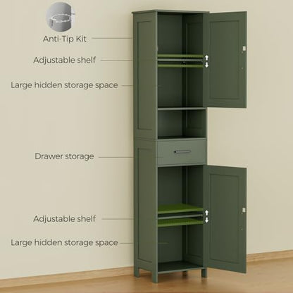 67" H Tall Bathroom Storage Cabinet with Barn Doors and Drawer, view 7
