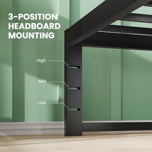 Full Bed Frame, 14 Inch Heavy Duty Metal Platform Beds,Black, view 7