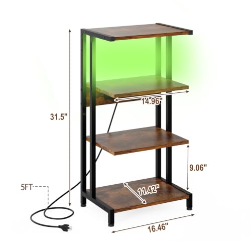X-cosrack 16.5" Small 4-Tier AV Media Stand with Power Strips, view 3