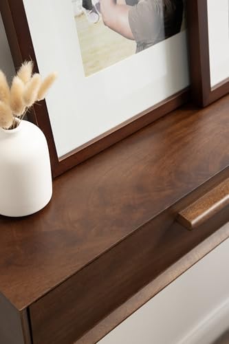 McCutcheon Mid-Century Floating Console Table for Entryway; 30 x 9 x 6; Walnut Brown; Decorative Transitional Floating Entryway Table for Use as Living Room Storage Wall Shelf