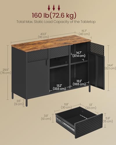 Storage Cabinet, Sideboard with Adjustable Shelves, view 4