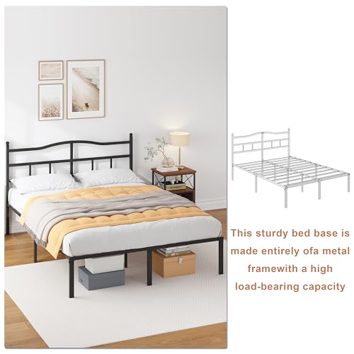 14 inch Full Bed Frame -Platform Bed Frame with Headbroad Metal Bed Frame, view 7