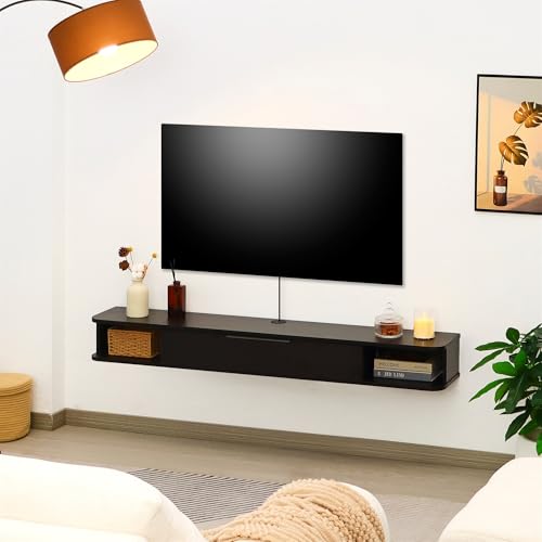 Floating TV Stand, 55" Wall Mounted TV Cabinet, view 6