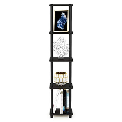 Turn-N-Tube 5-Tier Corner Square Rack Display Shelf, Round, Espresso/Black