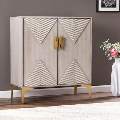 Lantara Modern Storage Cabinet - Modern Design, Grey Iron and Wood - Ideal for Bedroom, Living Room (HZ1140405)