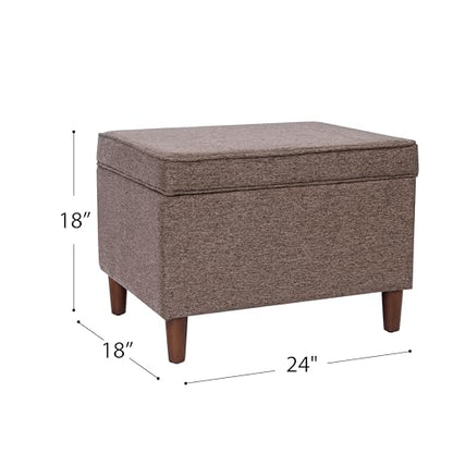 24" Dinah Collection Storage Ottoman - Chocolate Brown