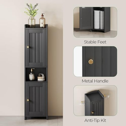 Bathroom Cabinet with 2 Doors, 7.3 x 9.8 x 40.4 Inches, view 7