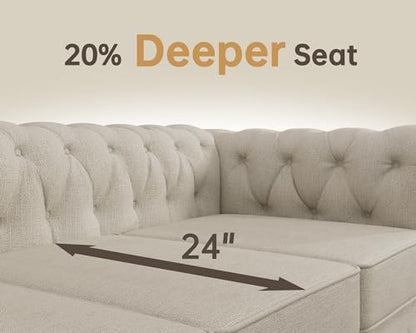 3 Piece Classic Chesterfield 6-Seater Set, view 5