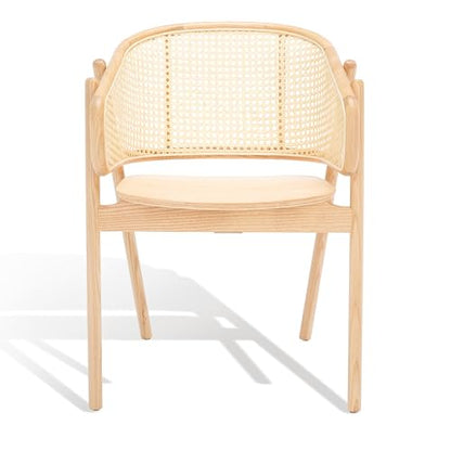 SAFAVIEH Couture Collection Emmy Tropical Coastal Natural Rattan Back Dining Chair