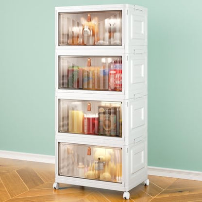 Closet Organizers and storage with Wheels, 23QT White, view 2