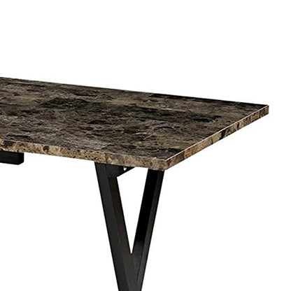 Home Decor Tray Table Set, Faux Marble, Brown