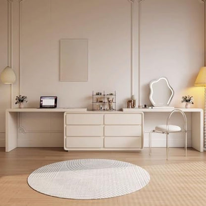 Vanity Desk Cream Style Solid Wood Dressing Table, Bedroom, Single Storage Cabinet Table for Bedroom