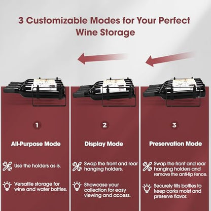 Stackable Countertop Wine Rack, 12 Wine Bottles Holder for Inside Cabinet, view 5