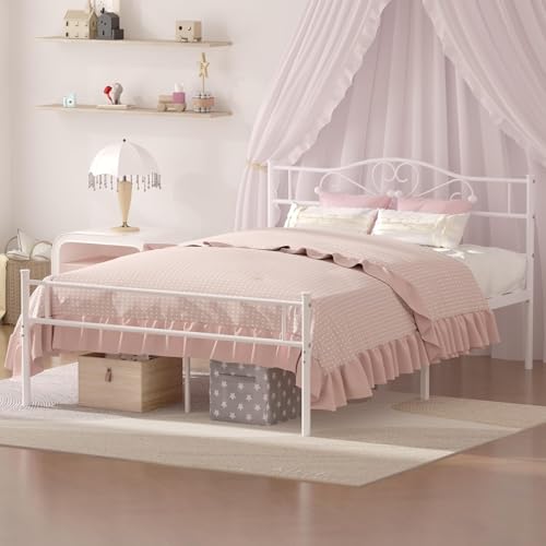14 Inch Full Size Metal Platform Bed Frame with Headboard and Footboard, view 4