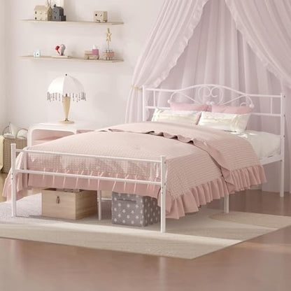 14 Inch Full Size Metal Platform Bed Frame with Headboard and Footboard, view 4