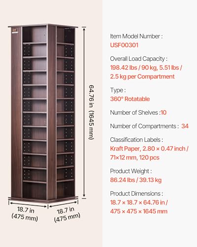 Media Storage Cabinet, CD Rack Tower, view 4