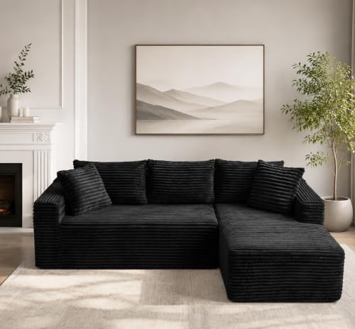 96" Cloud Boneless Sectional Couches with Chaise for Living Room