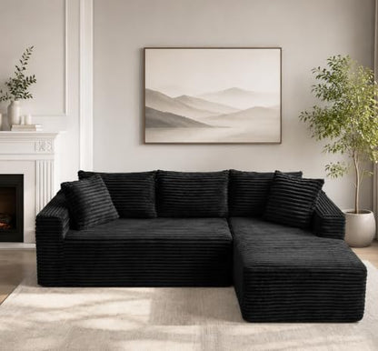 96" Cloud Boneless Sectional Couches with Chaise for Living Room