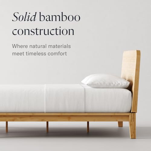 Bamboo Cal King bed frame, natural color, 12 inch height, view 4