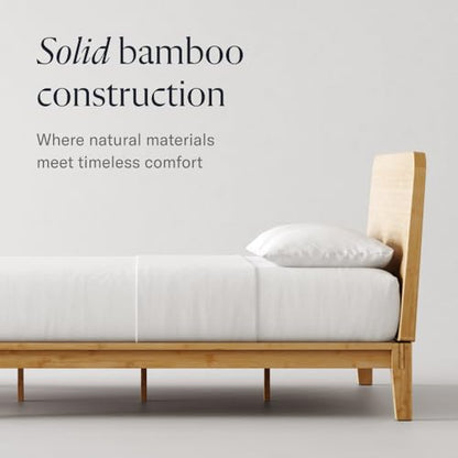 Bamboo Cal King bed frame, natural color, 12 inch height, view 4