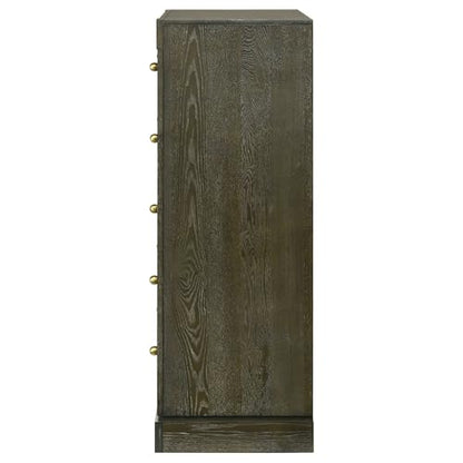 Coaster Home Furnishings Gran Park Modern Classic Wood 5-Drawer Bedroom Chest of Drawers Chiffonier Clothing Storage Cabinet Bedroom Armoire Tall Dresser Organizer Unit Dark Cocoa 224935