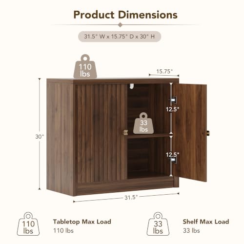 31.5" Sideboard Buffet Cabinet with Storage, view 3