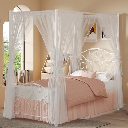 Metal Canopy Bed Frame Twin Size, view 2