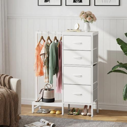 Tall Dresser 44''H with Hanging Rack, 4 Drawers Small Closet Dresser for Bedroom, view 5