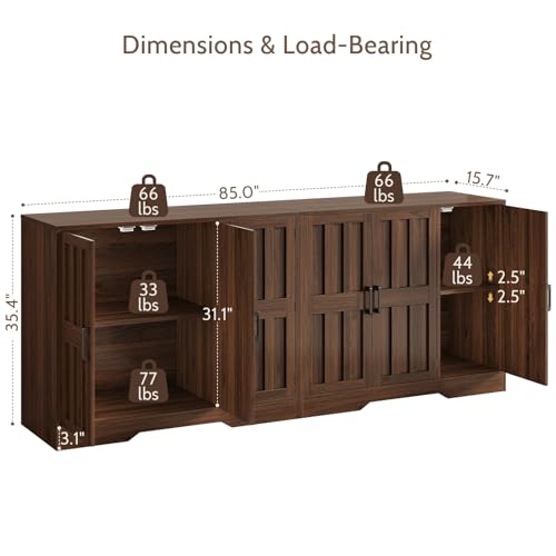 Modern Farmhouse Buffet Cabinet with Storage, view 3