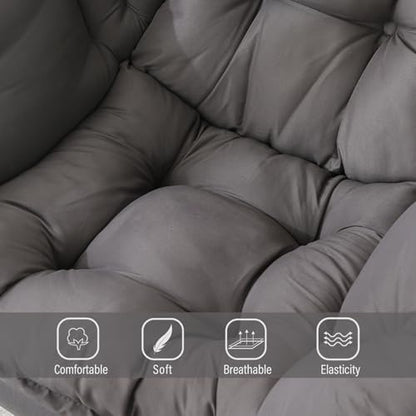 Dark Grey Single Lazy Chair for Living Room, Modern Reading Accent Chair with Armrests and a Side Pocket, Leisure Lazy Sofa Chair for Small Space, Bedroom, Dorm