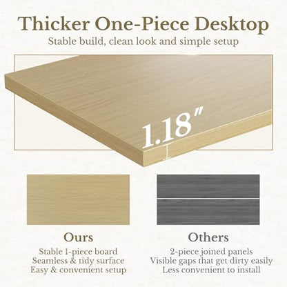 L Shaped Standing Desk, 67 Inches Electric Adjustable Desk with Storage & 2 File Cabinets, Fluted Executive Corner Desk for Home Office with Built-in Outlets，1.18" Desktop, Light Walnut