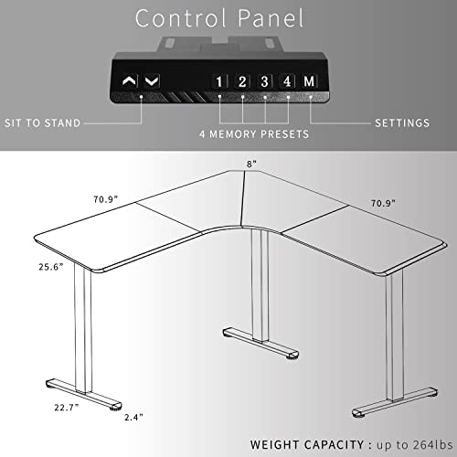 VIVO White 71 x 71 in Corner Standing Desk, DESK-KIT-E3CWW, view 4