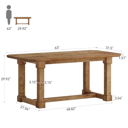 63" Solid Wood Executive Desk, view 3