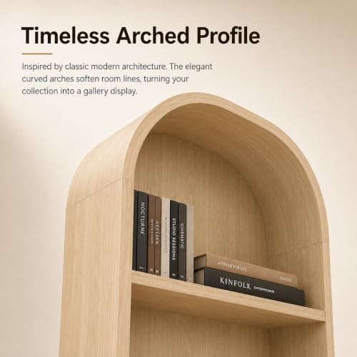 HOJEVE MCM Record Player Bookshelf, view 4