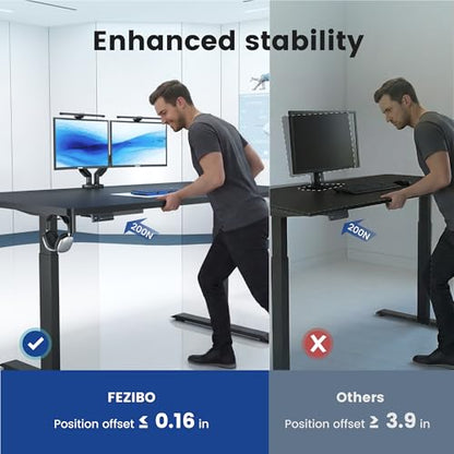 63 x 37 Inch Large Electric Standing Desk 1" Thick Desktop, Black, view 7