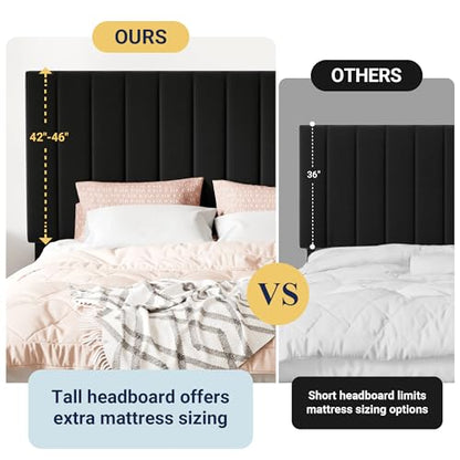King Size Storage Bed Frame, Vertical Channel Tufted Adjustable Headboard, view 8