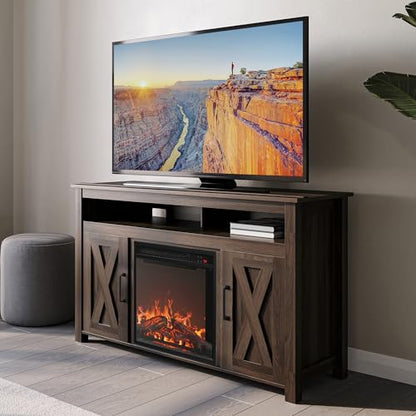 Corin 48" TV Stand with 18" Electric Fireplace - Dark Walnut, view 3