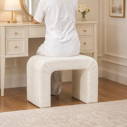Modern Boucle Ottoman Footstool, view 6