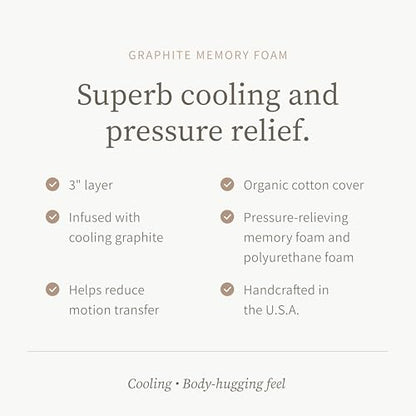 Graphite Memory Foam Mattress Topper, 3" Memory Foam Layer, view 4