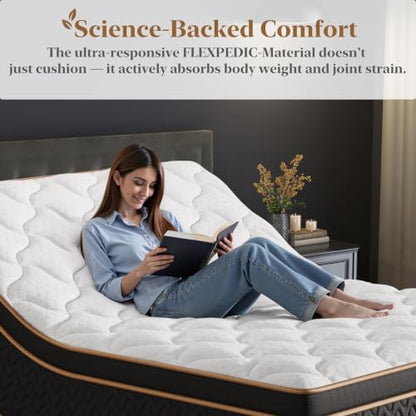 Firm King Mattress 14 Inch, Cooling Hybrid Bed in a Box, CertiPUR-US, view 7