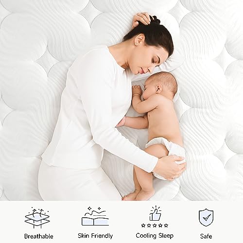 Queen Mattress,12 Inch Hybrid Innerspring Mattress in a Box with Memory Foam,Back Support & Pressure Relief,Medium Firm Feel for Adults (Queen Size)