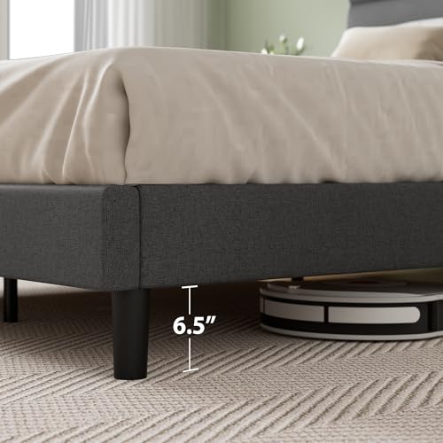 Piper Upholstered Platform Bed with Paneled Headboard, Queen, view 4