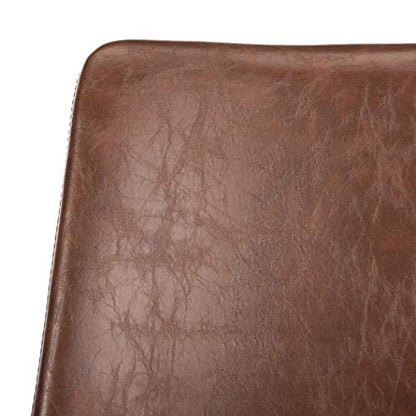Safavieh Home Terra Mid-Century Modern Medium Brown Faux Leather and Black Dining Chair, Set of 2