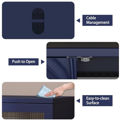 TV Console for Living Room, Blue, 75", view 5