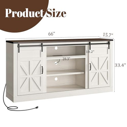 66" Farmhouse TV Stand for 75 Inch TV, view 3