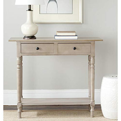 SAFAVIEH Home Collection – Rosemary Dark Cherry Console Table with Drawers & Shelf, Classic Contemporary Storage Console, Turned Leg Design (AMH5705D)