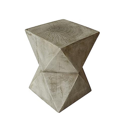 Lux Outdoor Weight Concrete Side Table, Light Gray
