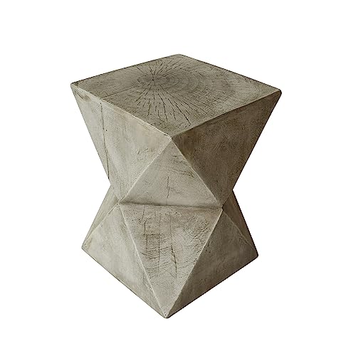 Light gray outdoor concrete side table, view 2