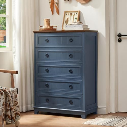 Farmhouse 5 Drawer Dresser for Bedroom, view 7