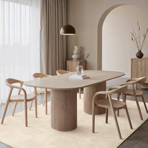 Soft Washable Area Rugs 5x7, 3D Modern Grid Design Rugs for Living Room, High-Low Pile Textured Non Slip Fuzzy Shag Carpet, Non-Shedding Stain Resistant Beige Carpet for Bedroom, Dining Room